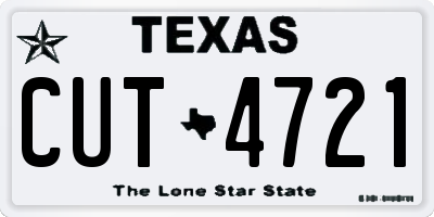 TX license plate CUT4721