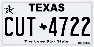 TX license plate CUT4722