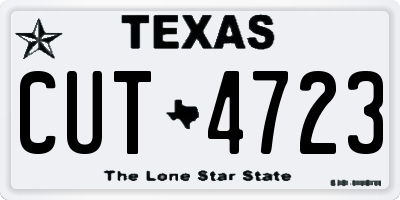 TX license plate CUT4723