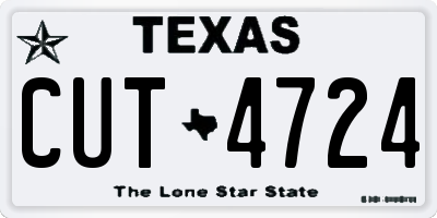 TX license plate CUT4724