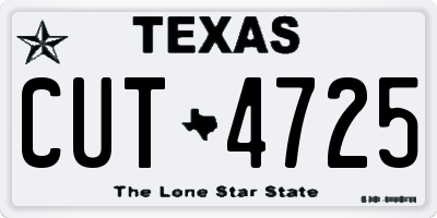 TX license plate CUT4725