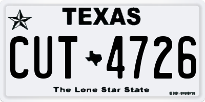 TX license plate CUT4726
