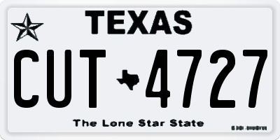 TX license plate CUT4727