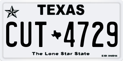 TX license plate CUT4729