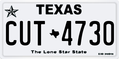 TX license plate CUT4730