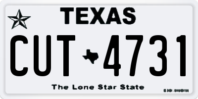 TX license plate CUT4731