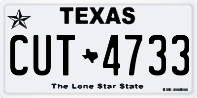 TX license plate CUT4733
