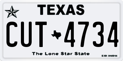 TX license plate CUT4734