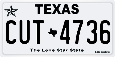 TX license plate CUT4736