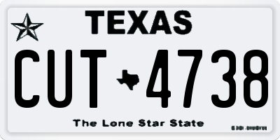 TX license plate CUT4738