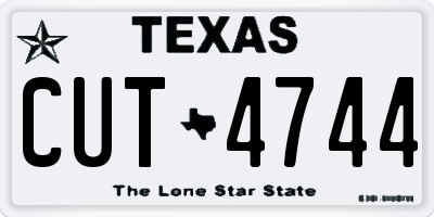 TX license plate CUT4744