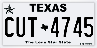 TX license plate CUT4745