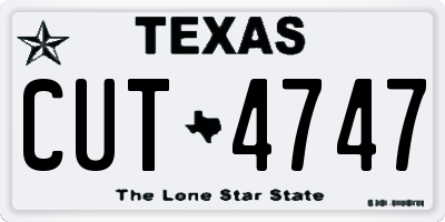 TX license plate CUT4747