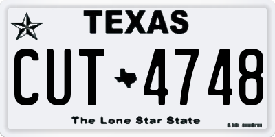 TX license plate CUT4748