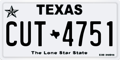 TX license plate CUT4751