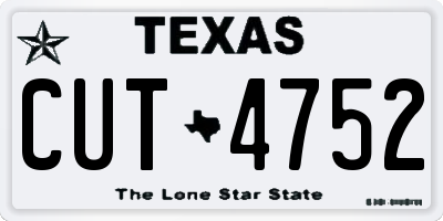 TX license plate CUT4752