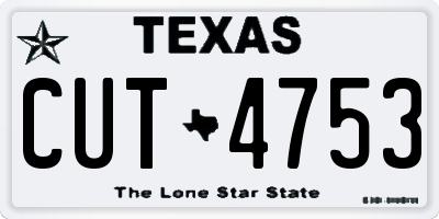 TX license plate CUT4753