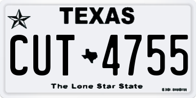 TX license plate CUT4755