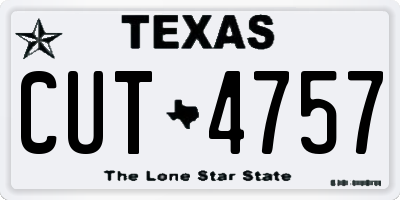 TX license plate CUT4757