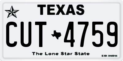 TX license plate CUT4759