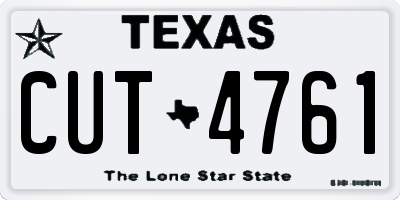 TX license plate CUT4761