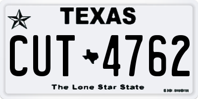 TX license plate CUT4762