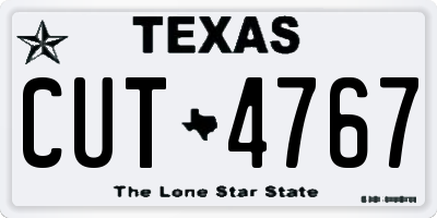 TX license plate CUT4767