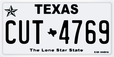 TX license plate CUT4769