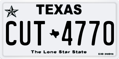 TX license plate CUT4770