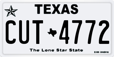 TX license plate CUT4772
