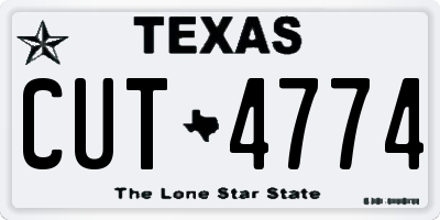TX license plate CUT4774
