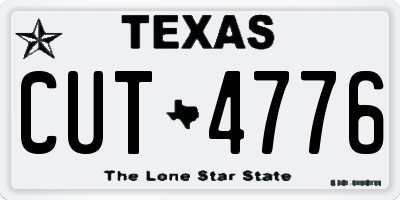 TX license plate CUT4776
