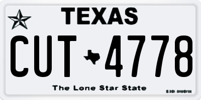 TX license plate CUT4778