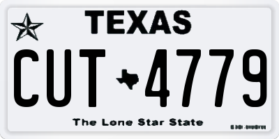 TX license plate CUT4779