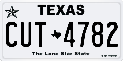 TX license plate CUT4782