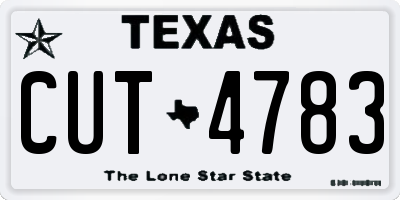 TX license plate CUT4783