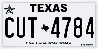 TX license plate CUT4784