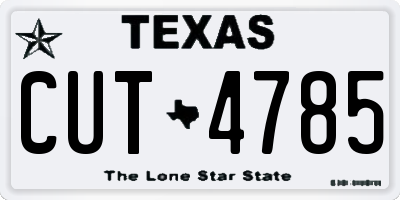 TX license plate CUT4785