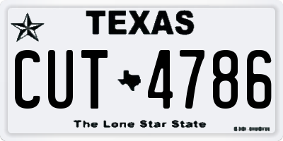 TX license plate CUT4786