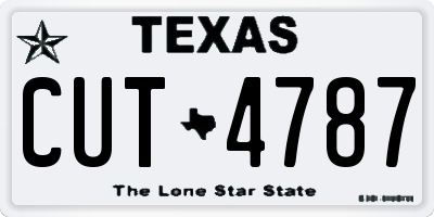 TX license plate CUT4787