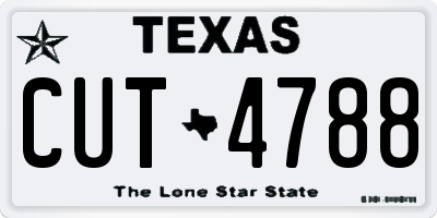 TX license plate CUT4788