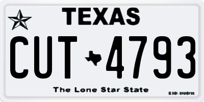 TX license plate CUT4793