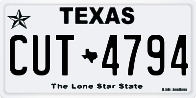 TX license plate CUT4794