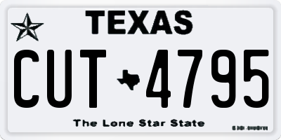 TX license plate CUT4795