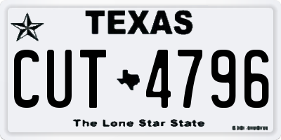 TX license plate CUT4796