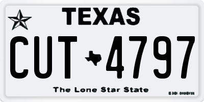 TX license plate CUT4797