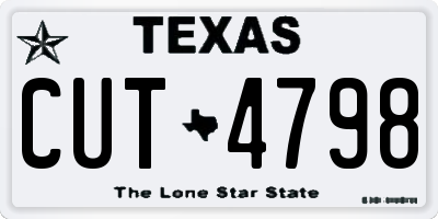 TX license plate CUT4798