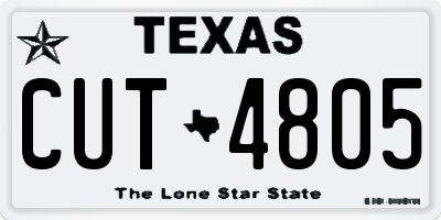 TX license plate CUT4805