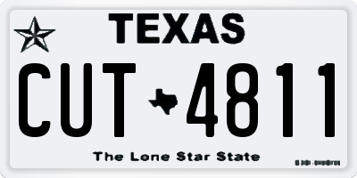 TX license plate CUT4811