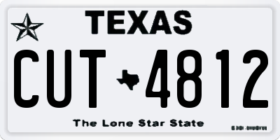 TX license plate CUT4812